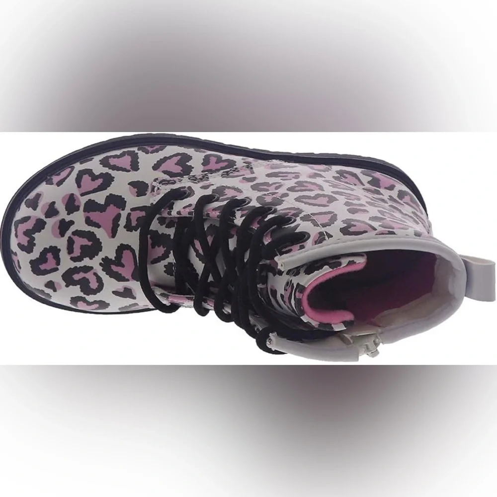 Skechers Gravlen NWOT Boots Excellent Cond.Pink Hearts Size 1 Youth Leopard - Picture 2 of 6
